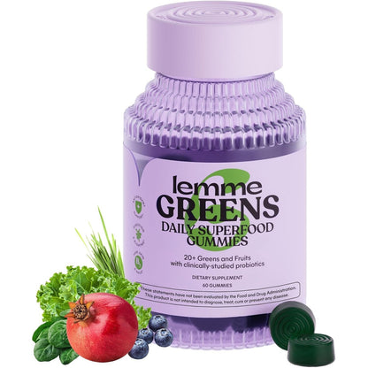 Natural Green Superfood Gummies 60ct - Digestive Health Boost - Mycosmeticslondon