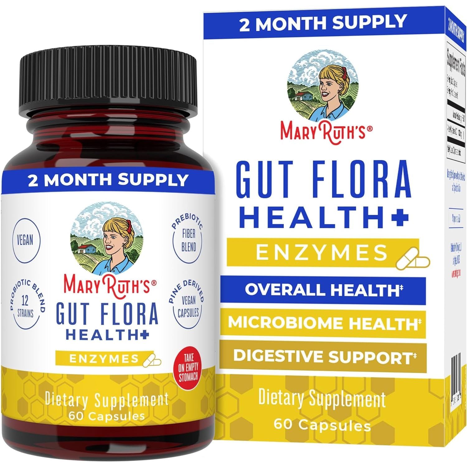 Natural Probiotic Digestive Supplement - 60 Capsules - Mycosmeticslondon