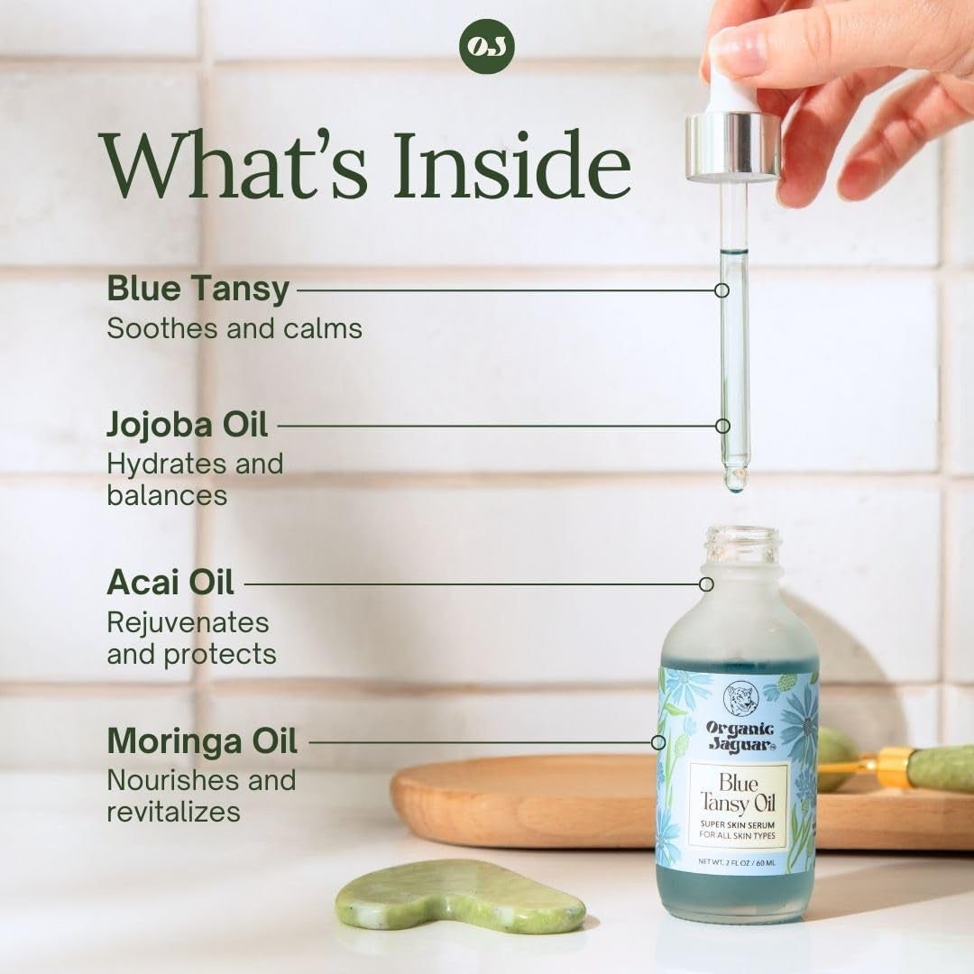 Natural Anti Aging Face Serum With Hydrating Blue Tansy