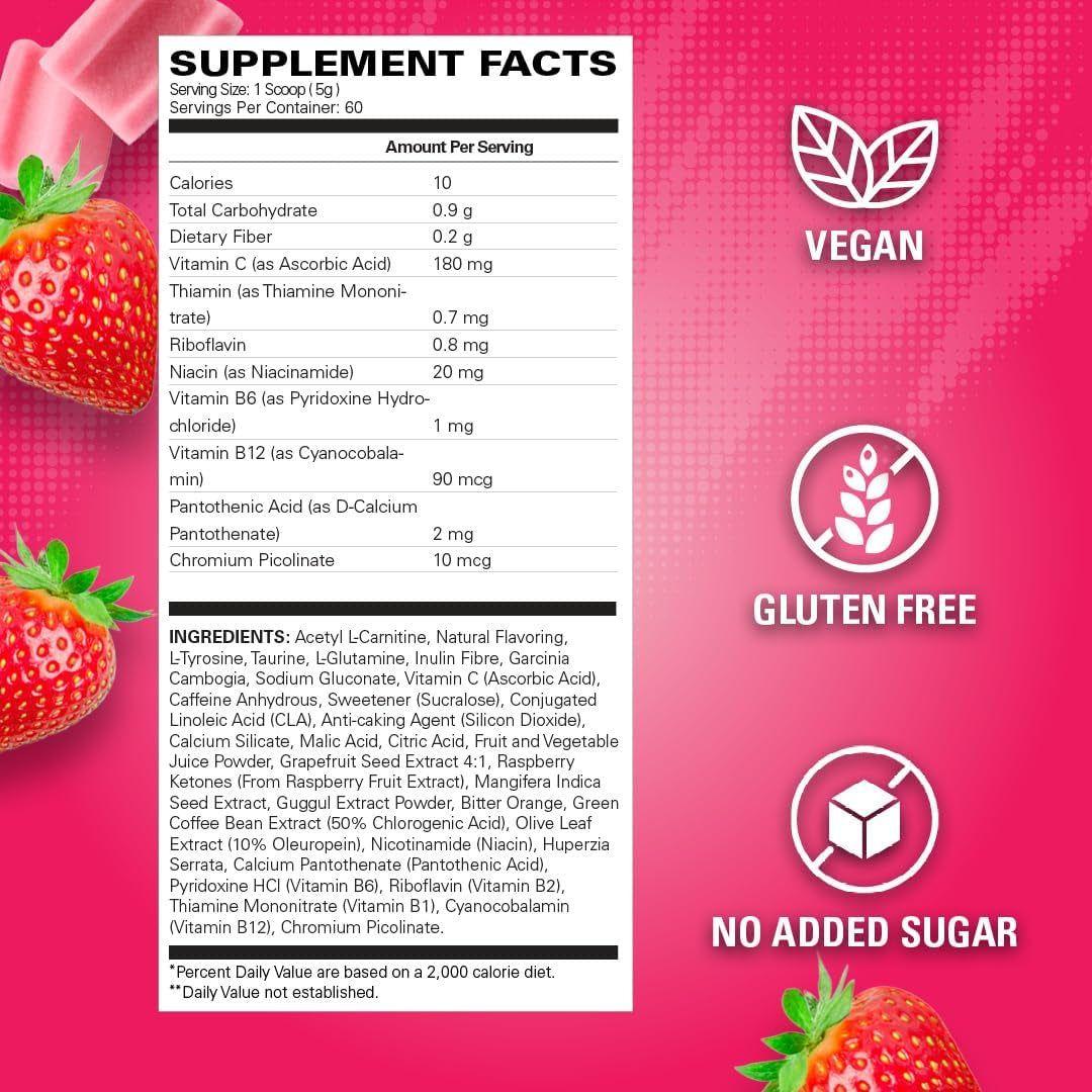 Powerful Pre Workout Fat Burner Energy Booster Supplement
