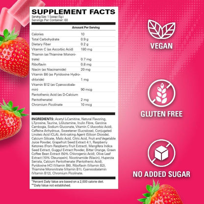 Powerful Pre Workout Fat Burner Energy Booster Supplement