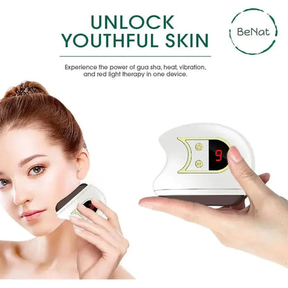 Advanced Facial Massager with Red Light, Heat & Vibration