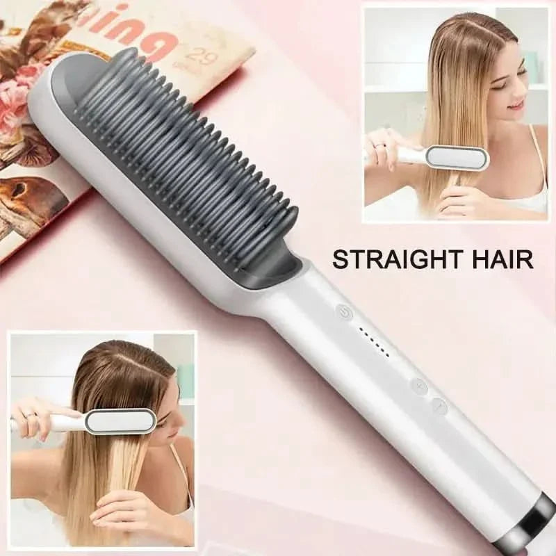 Easy to Use Heated Hair Straightening Brush