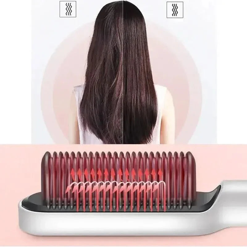 Easy to Use Heated Hair Straightening Brush