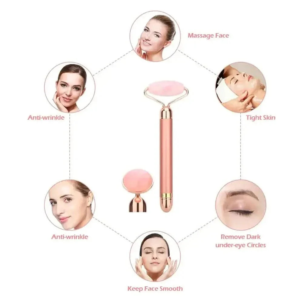 Rechargeable Facial Massager Roller with Vibrating Skincare Function