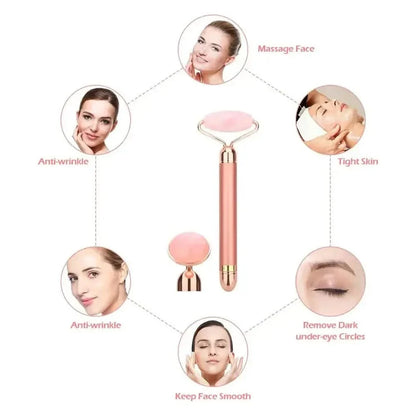 Rechargeable Facial Massager Roller with Vibrating Skincare Function