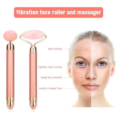 Rechargeable Facial Massager Roller with Vibrating Skincare Function