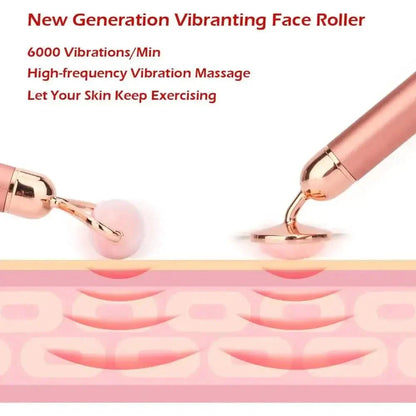 Rechargeable Facial Massager Roller with Vibrating Skincare Function