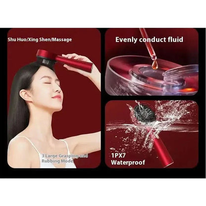 Rechargeable Scalp Massager with Red Light & Adjustable Settings