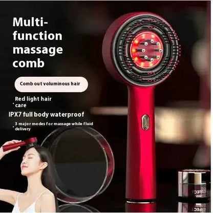 Rechargeable Scalp Massager with Red Light & Adjustable Settings
