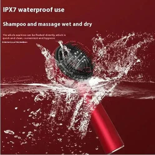Rechargeable Scalp Massager with Red Light & Adjustable Settings