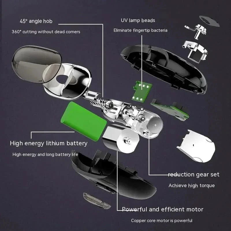 Compact Rechargeable Nail Trimmer with LCD Screen