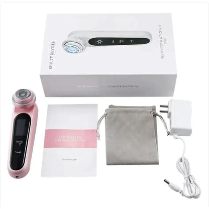 Advanced 5-in-1 Facial Care Device with LED and RF Technology
