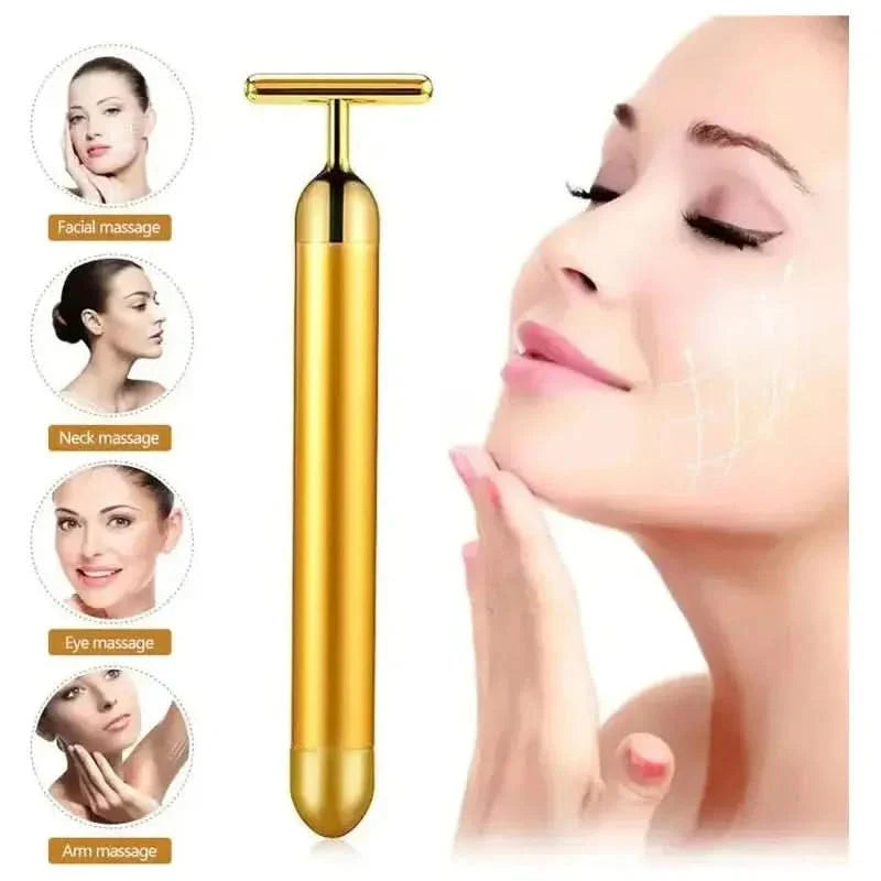 Luxurious Rose Gold Facial Massage Roller