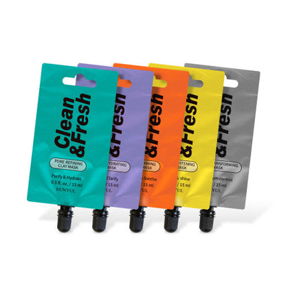 Natural Clay Face Mask Pack - 5 Piece Set - Mycosmeticslondon