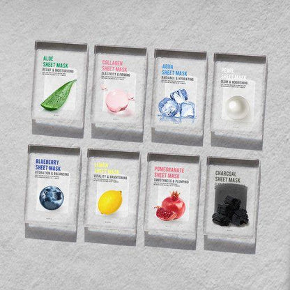 Natural Facial Mask Set - 10 Pack Hydrating Skin Masks