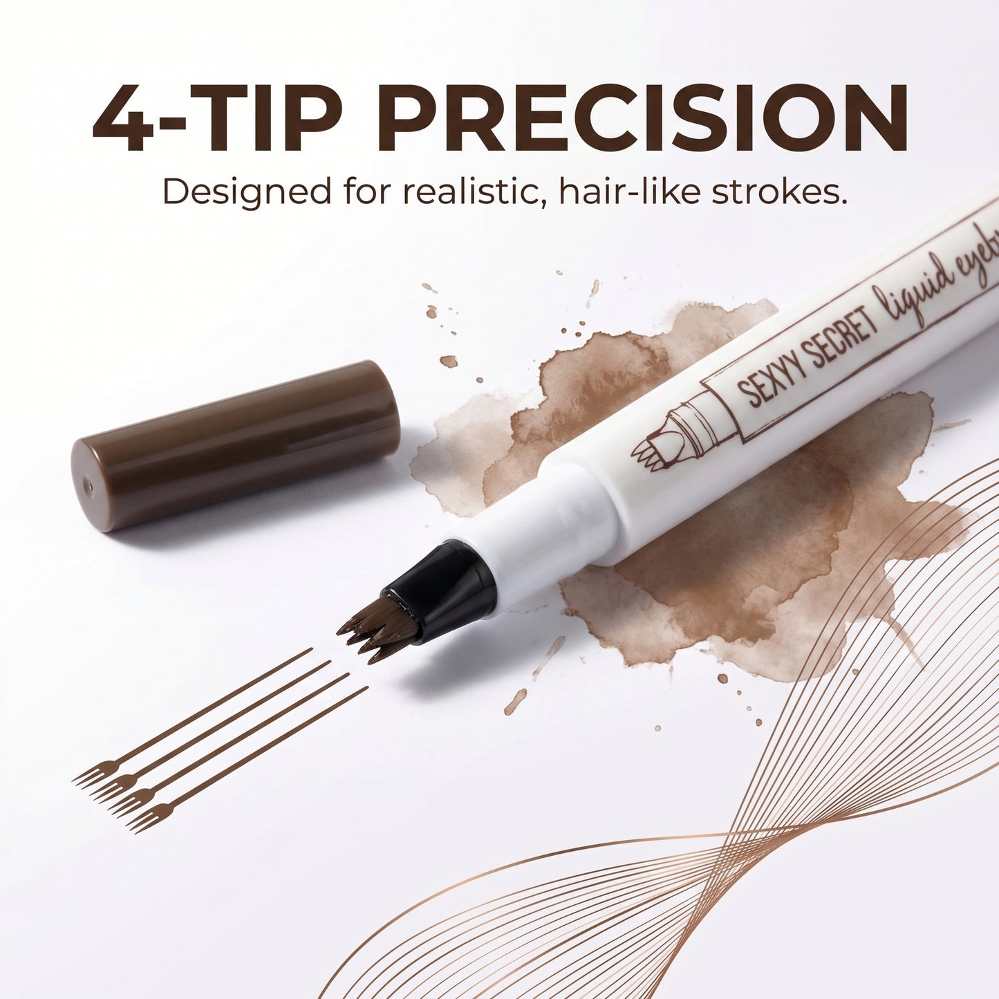 Waterproof 4 Fork Eyebrow Liquid Brow Pencil