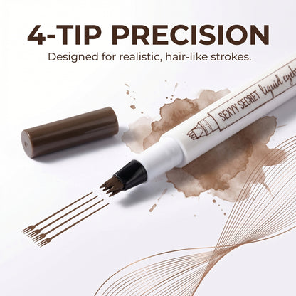 Waterproof 4 Fork Eyebrow Liquid Brow Pencil