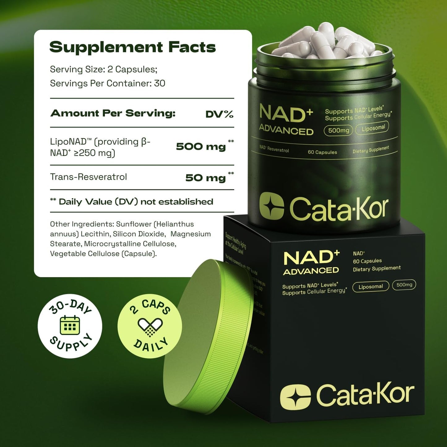 Premium NAD+ Booster Supplements with Resveratrol
