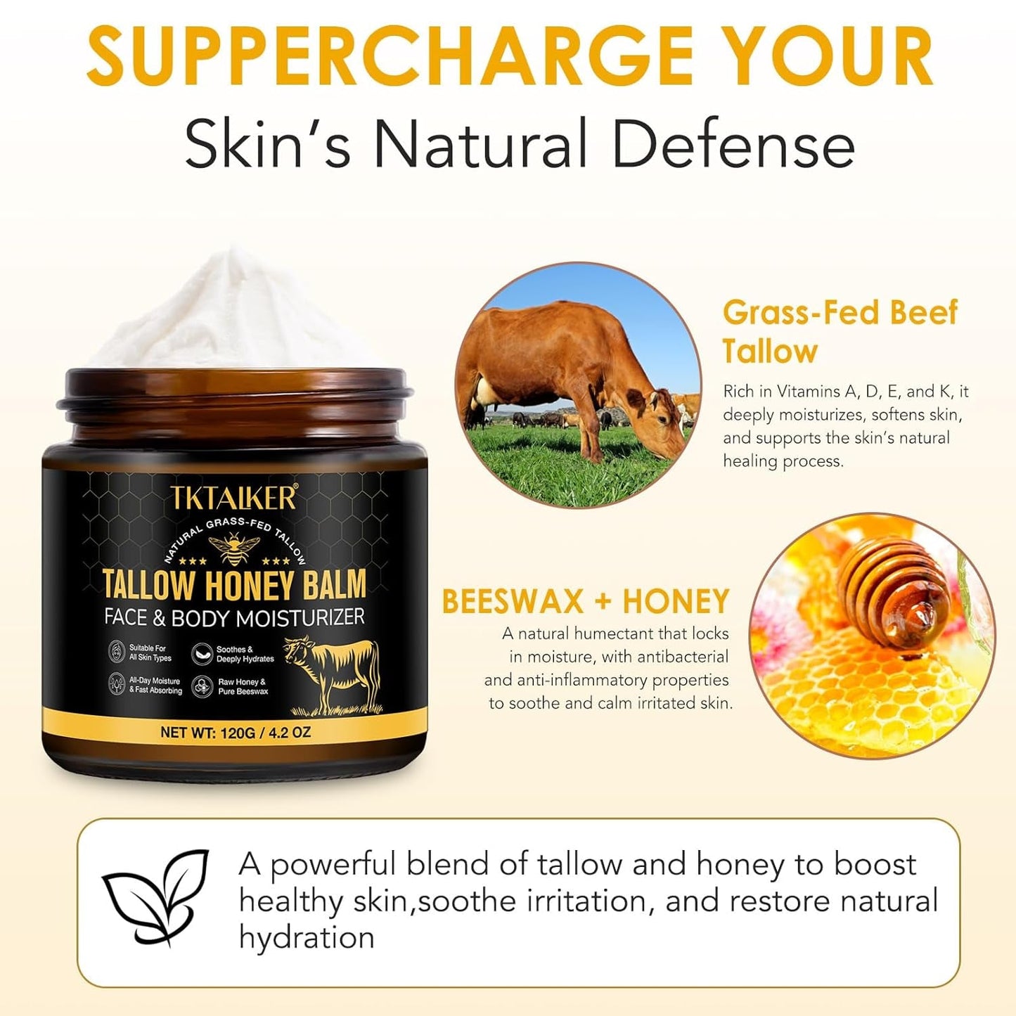 Natural Honey Body Balm Moisturizer 120g