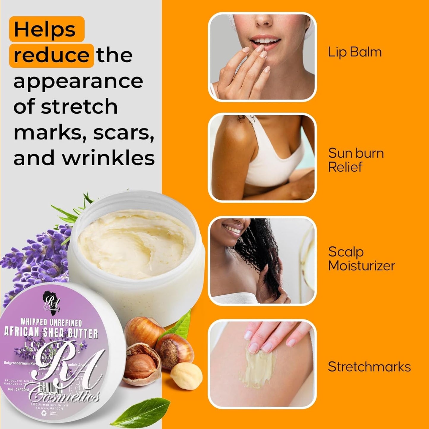 Rich Lavender Shea Body Butter 340g - Soothing Moisturizer