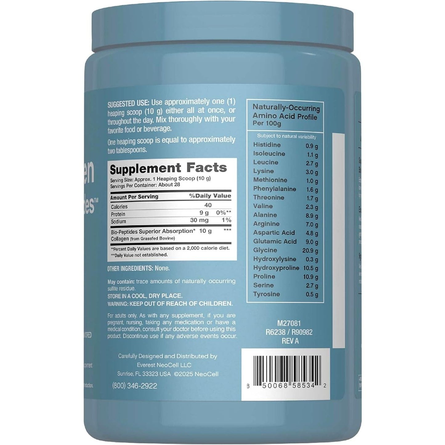 Premium Collagen Peptide Protein Powder 283g - Fast Absorbing