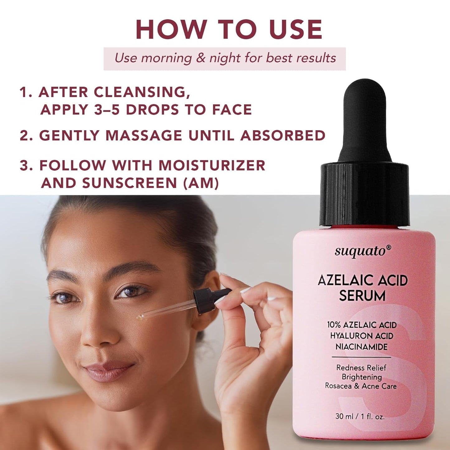 Gentle Azelaic Acid Face Serum for Soothing Red Skin