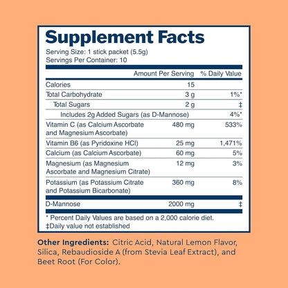 Natural UTI Relief Drink Mix, Pink Lemonade Flavor