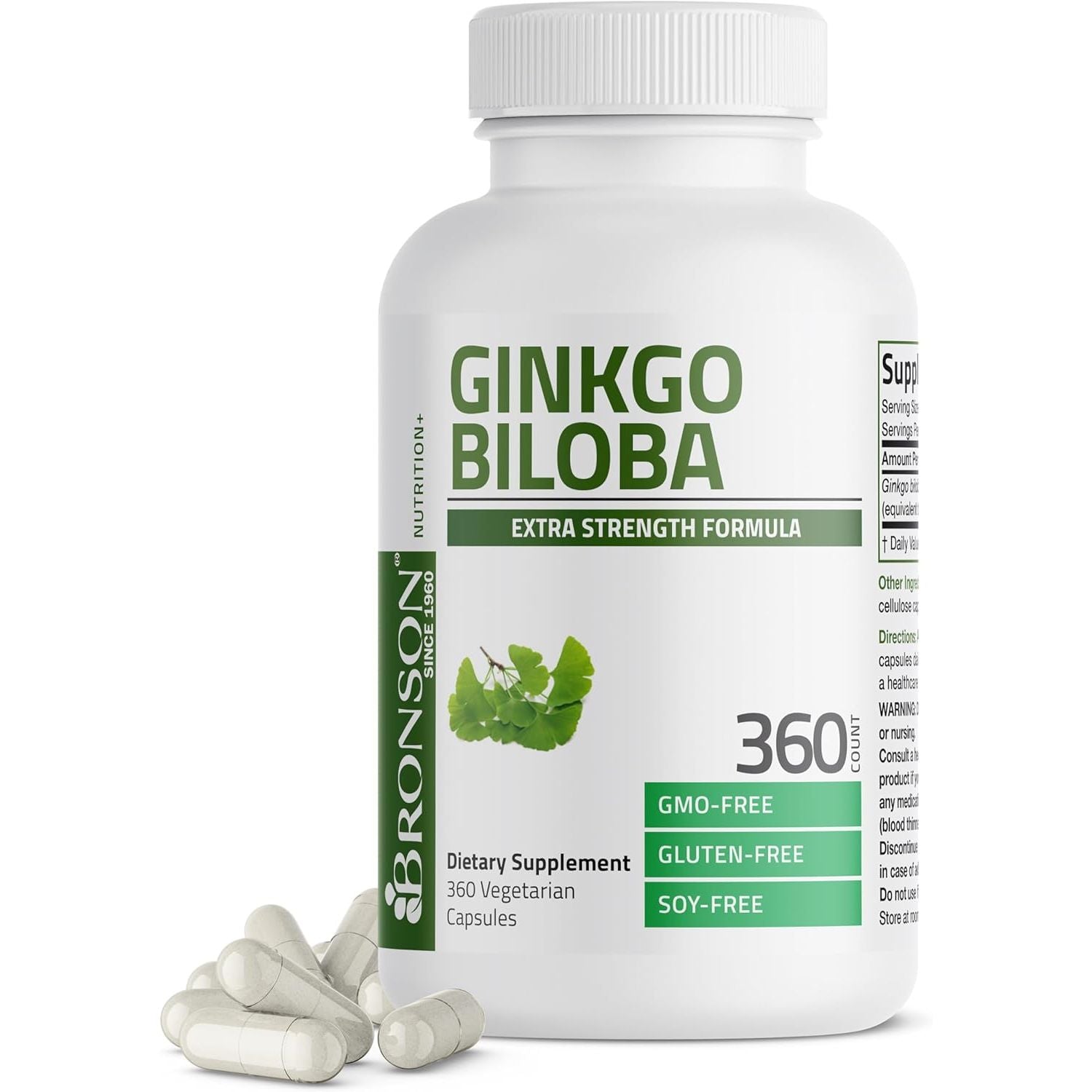 Powerful Ginkgo Biloba Brain Supplement 360 Veg Caps - Mycosmeticslondon