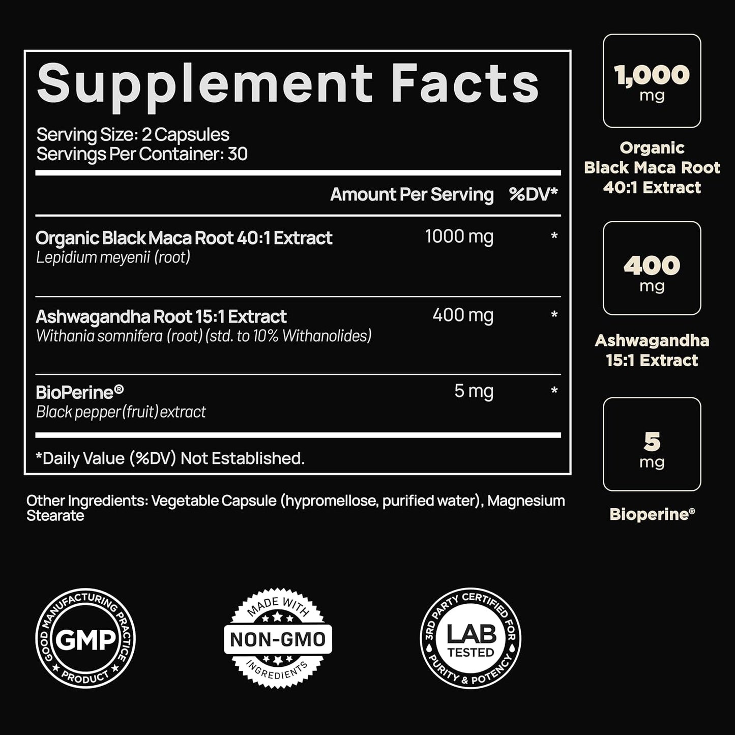 Natural Energy Boost Supplement for Men with Maca Root