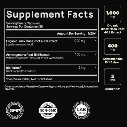 Natural Energy Boost Supplement for Men with Maca Root