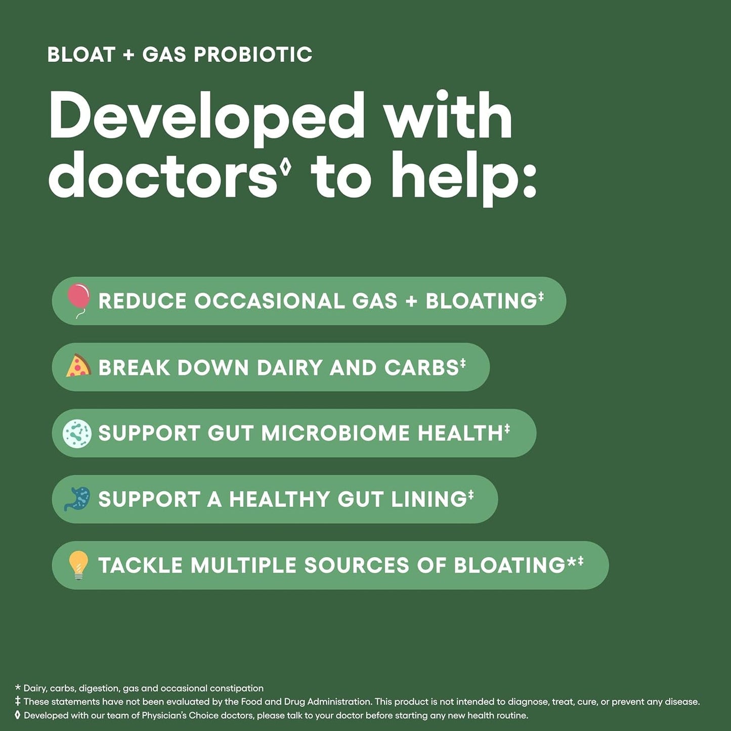 Natural Digestive Probiotic Capsules for Gas Relief