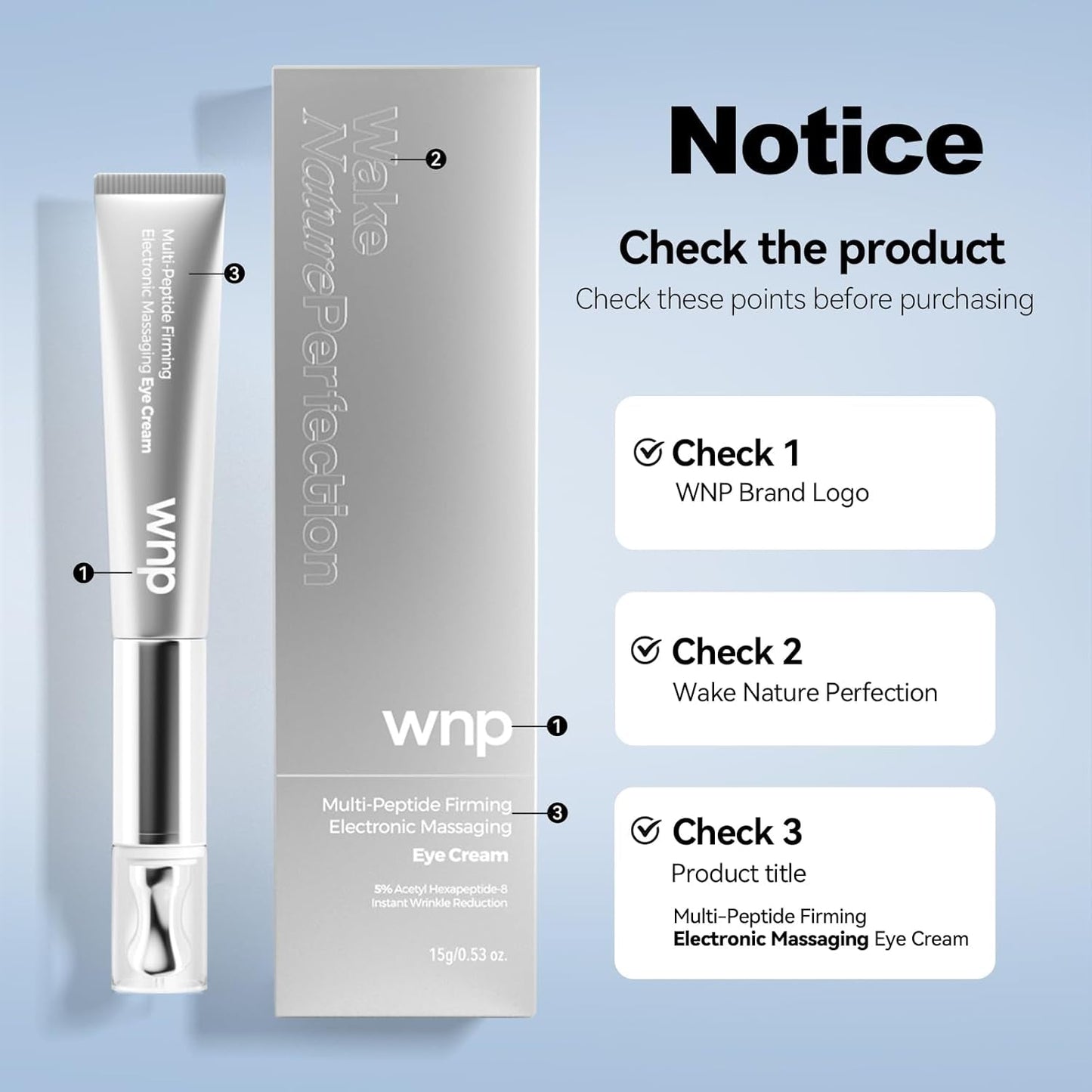 Anti Aging Eye Cream with Massager & Peptides 15g