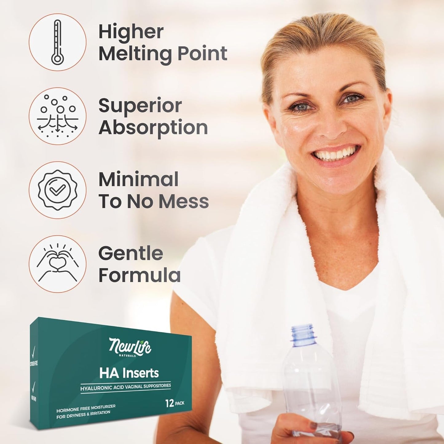 Gentle Vaginal Hyaluronic Acid Suppositories 24 Count