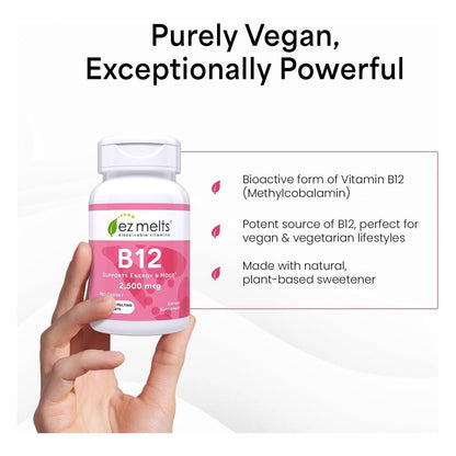 Easy Absorb Vegan B12 Tablets for Energy & Focus