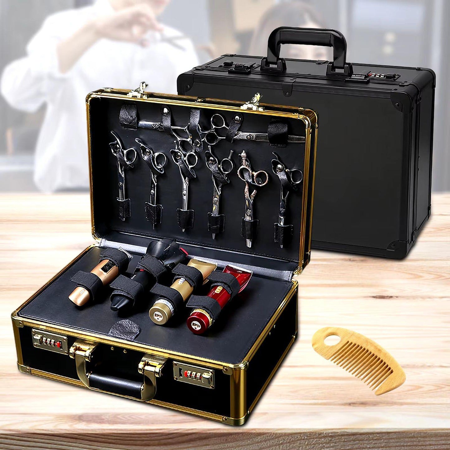 Luxury Crystal Extra Large Hair Stylist Box Gold