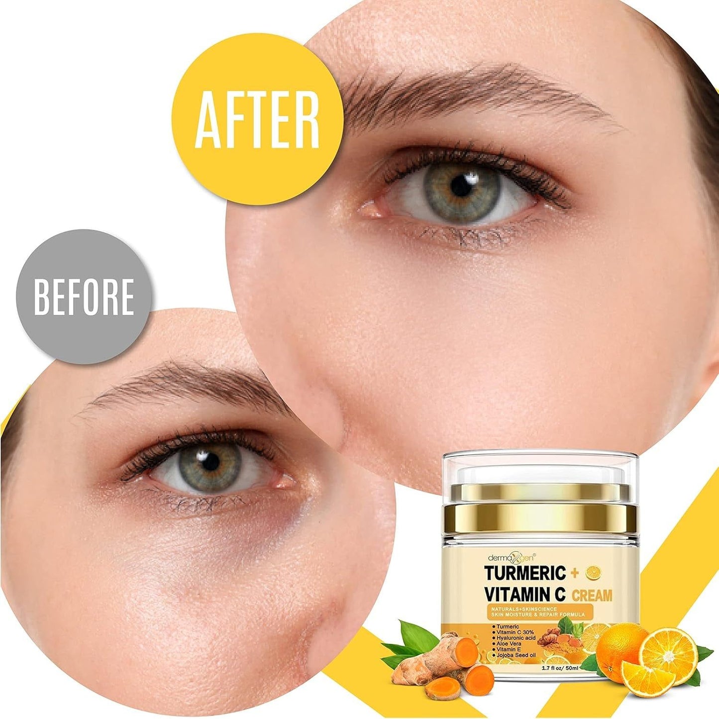 Natural Turmeric Face Cream with Vitamin C Moisturizer