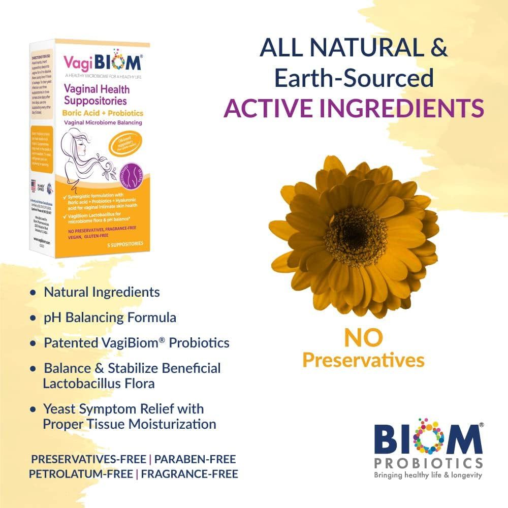 Natural Vaginal Health Suppositories with Probiotics
