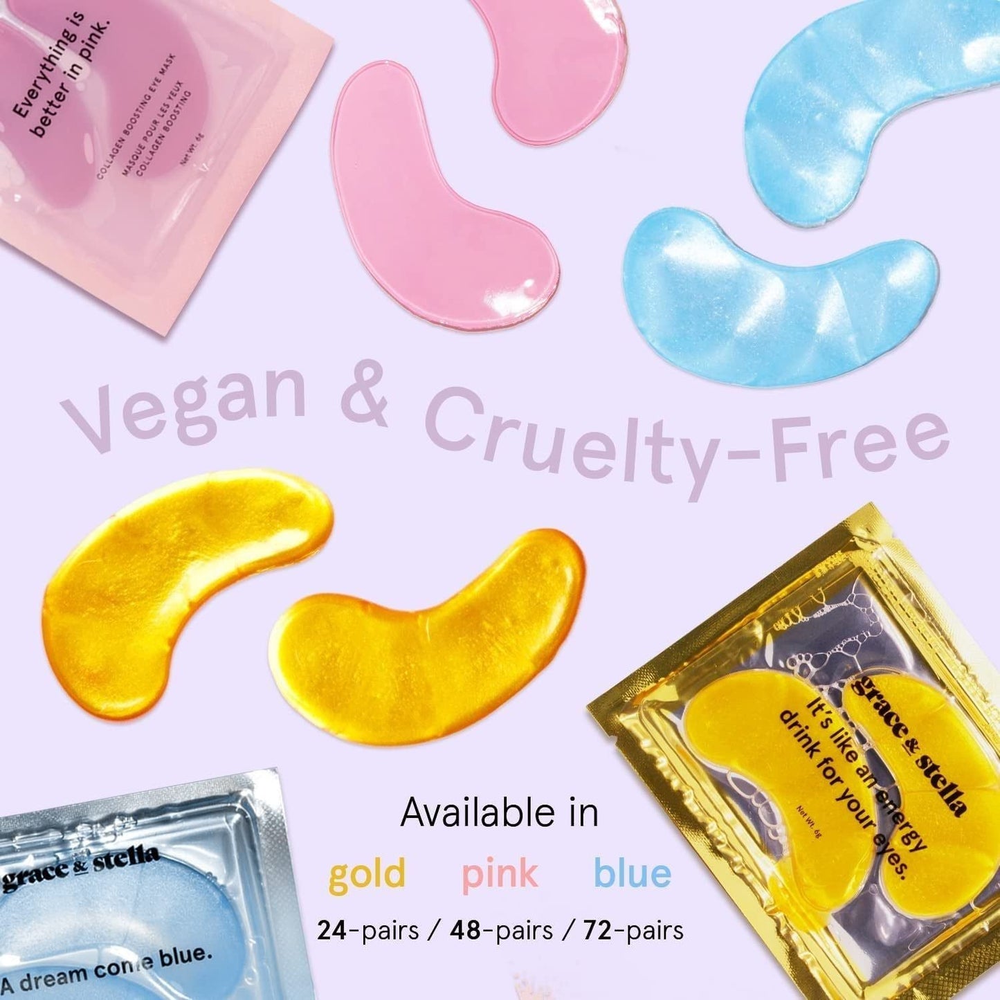 Gold Eye Masks 48 Pack - Anti Puffiness & Dark Circles