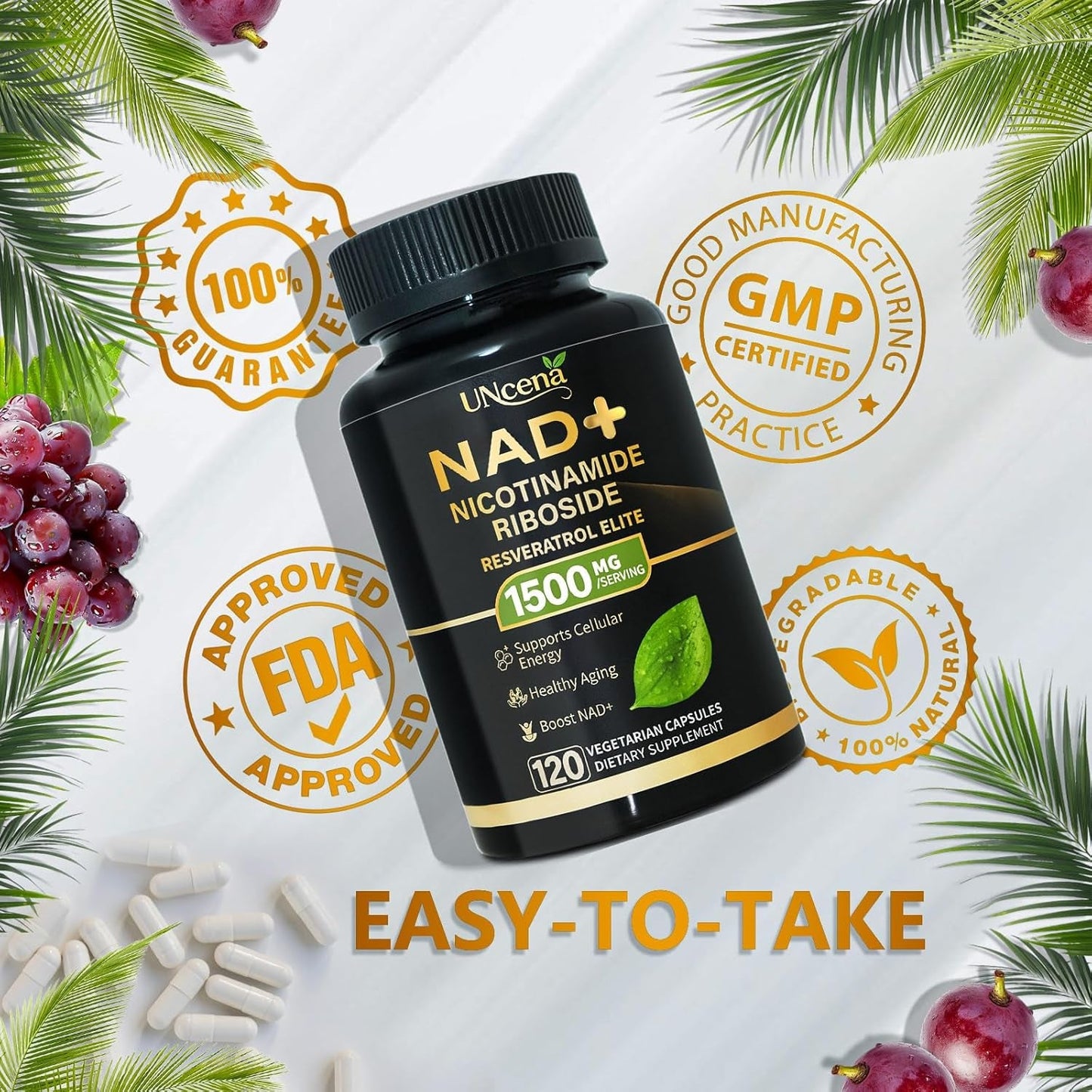Strong NAD Booster 1500Mg 120 Capsules