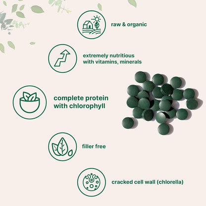Natural Green Superfood Tablets with Vegan Protein Boost