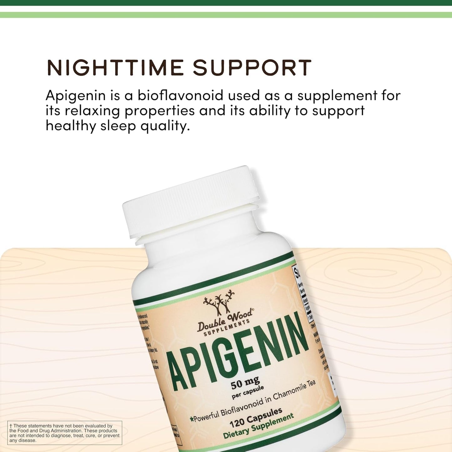Natural Apigenin 120 Capsules for Calm Sleep
