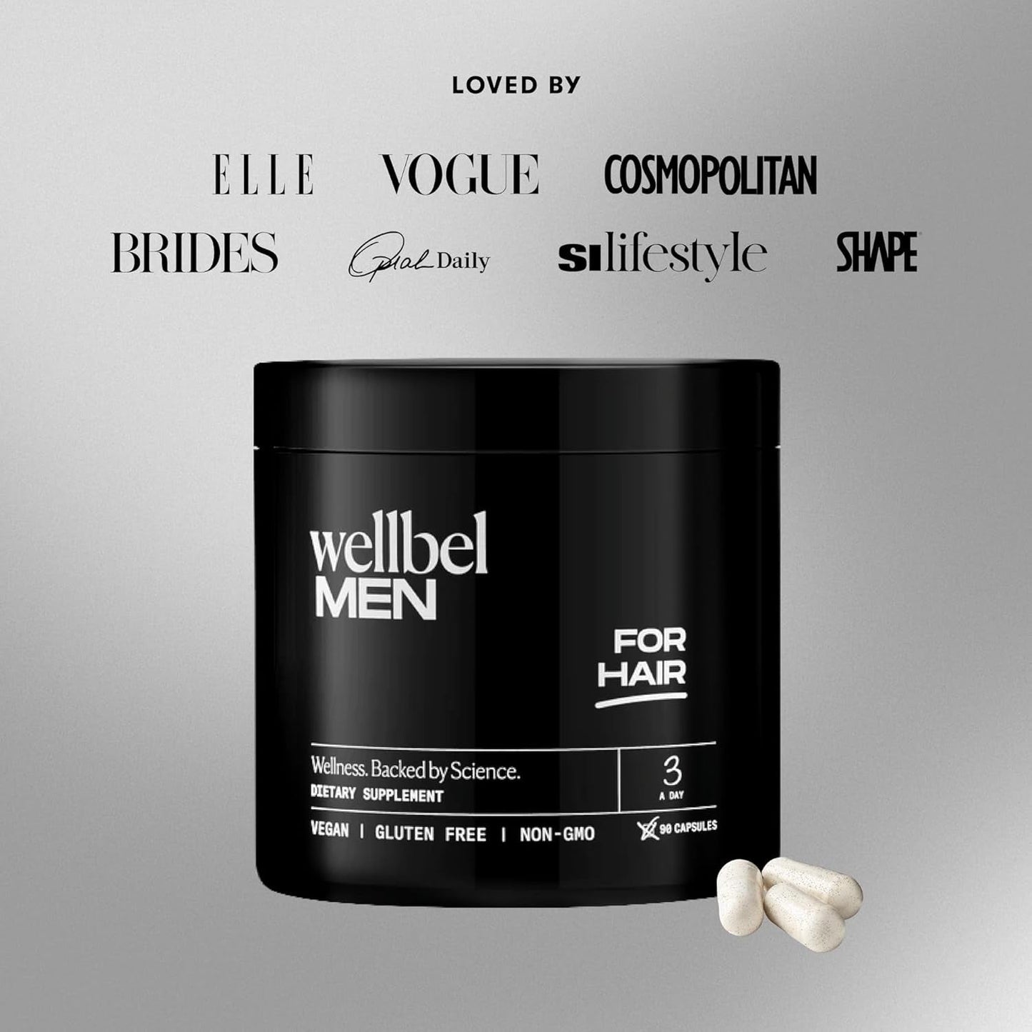Natural Hair Growth Vitamins for Men - 90 Capsules