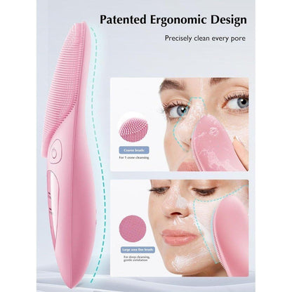 Waterproof Rechargeable Face Cleansing Brush with 4 Settings