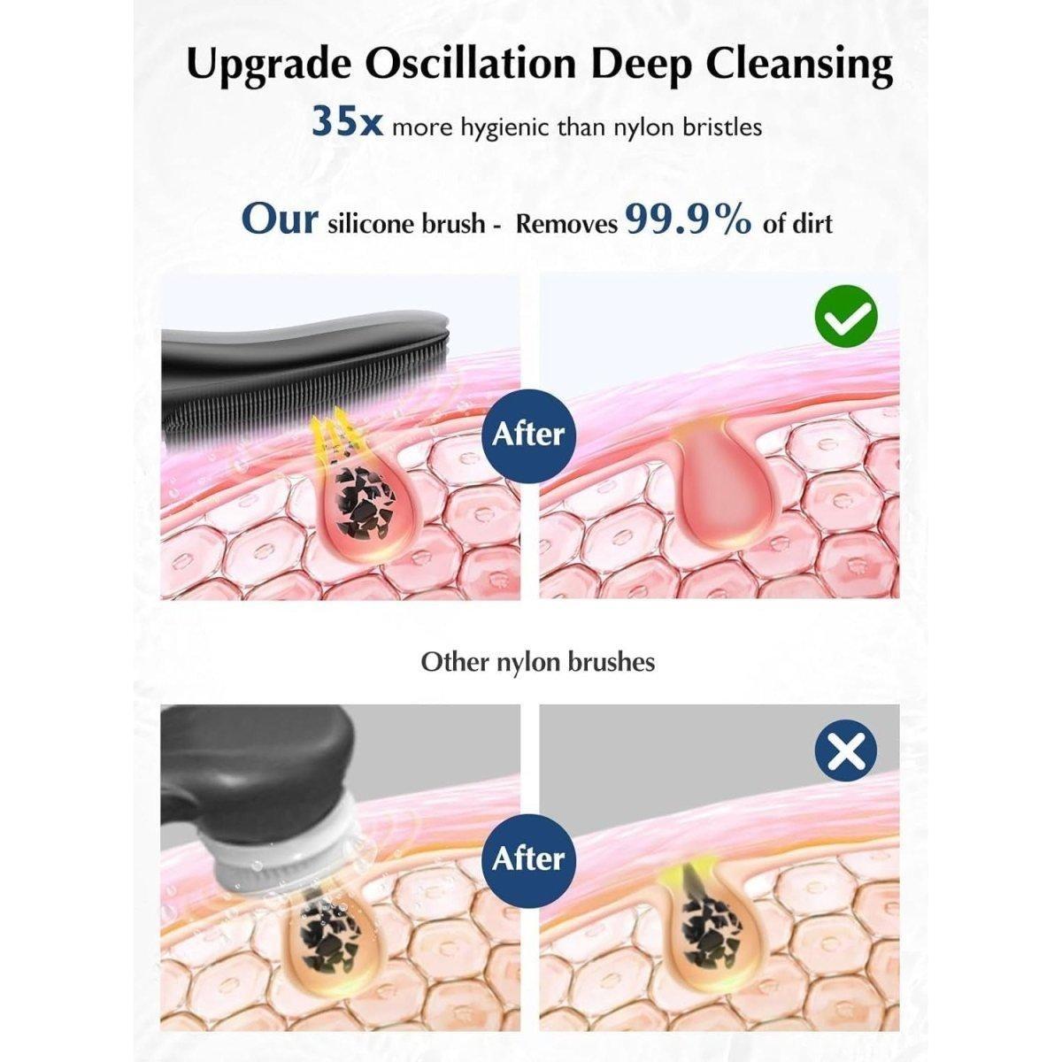 Waterproof Rechargeable Face Brush with 4 Cleaning Modes