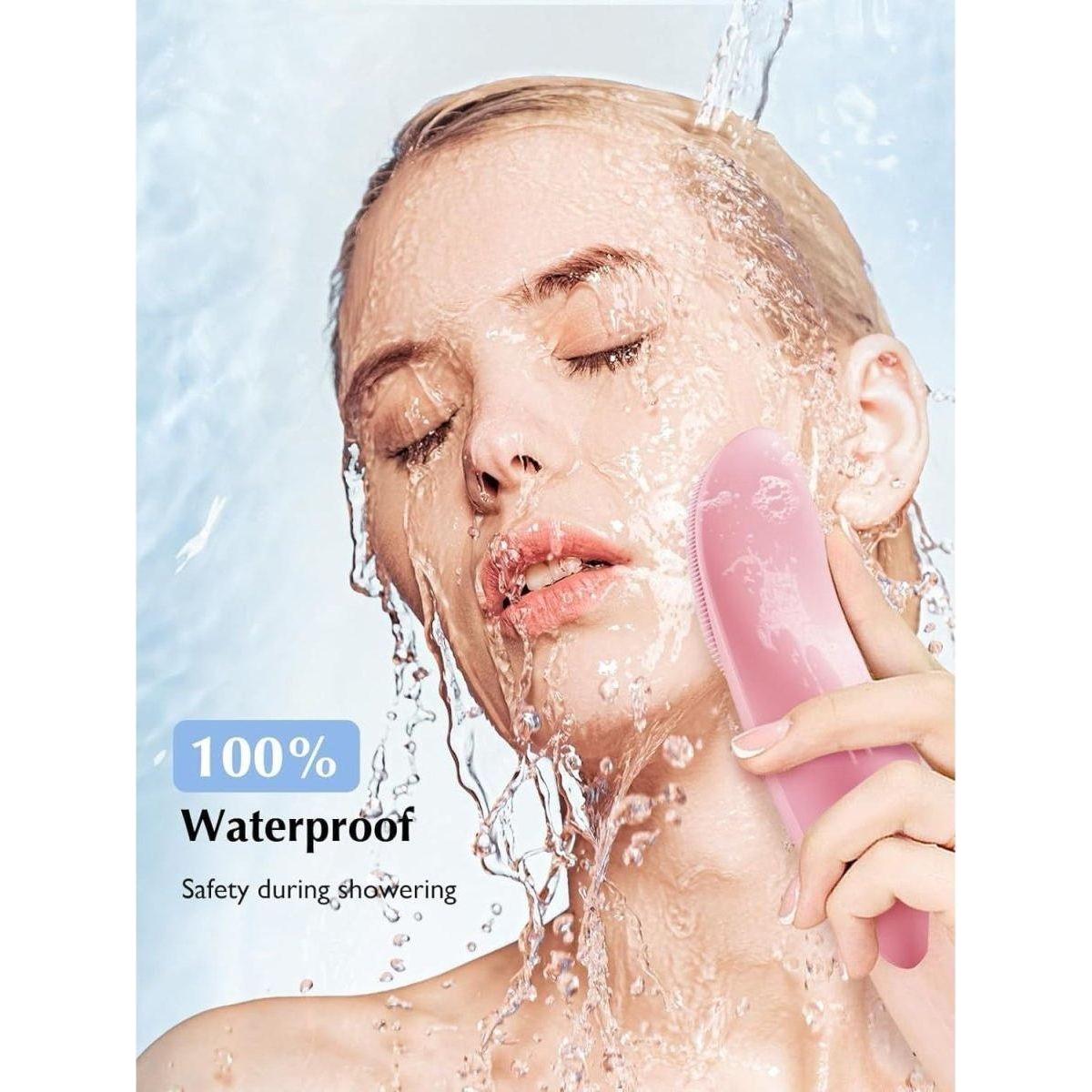 Waterproof Rechargeable Face Cleansing Brush with 4 Settings