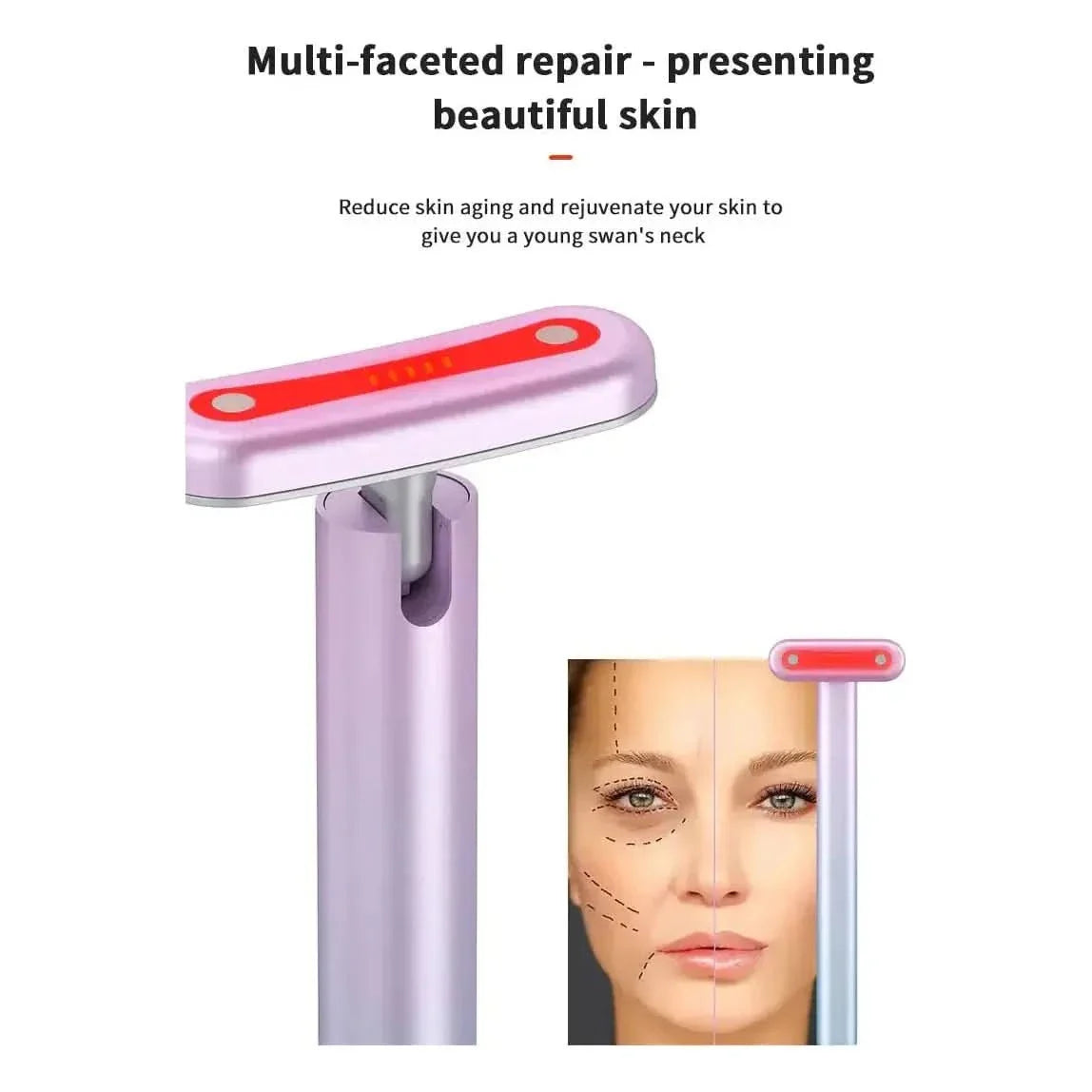Anti Aging Face Massager with Red Light Treatment