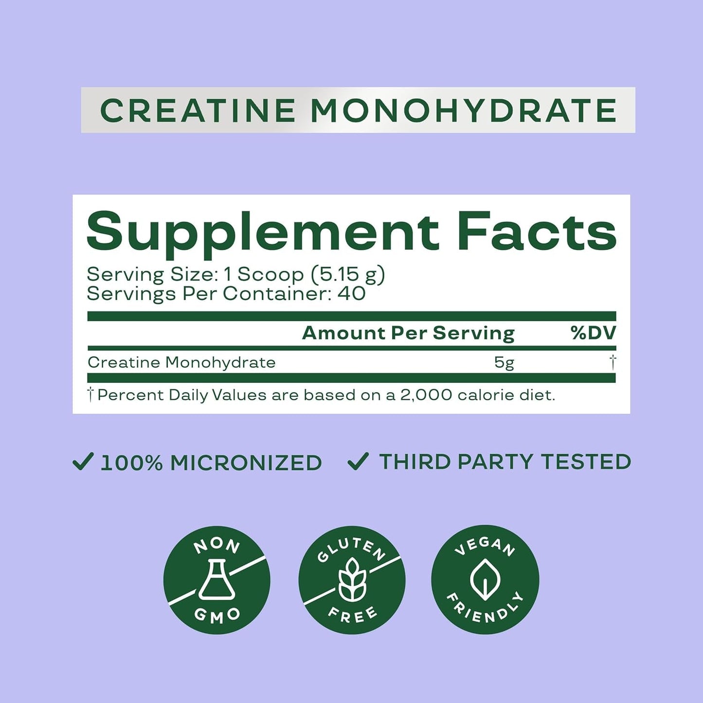 Pure Creatine Powder Supplement - Unflavored Muscle Builder