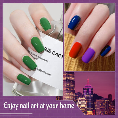 Complete Nail Art Kit with 55 Shades and UV Lamp