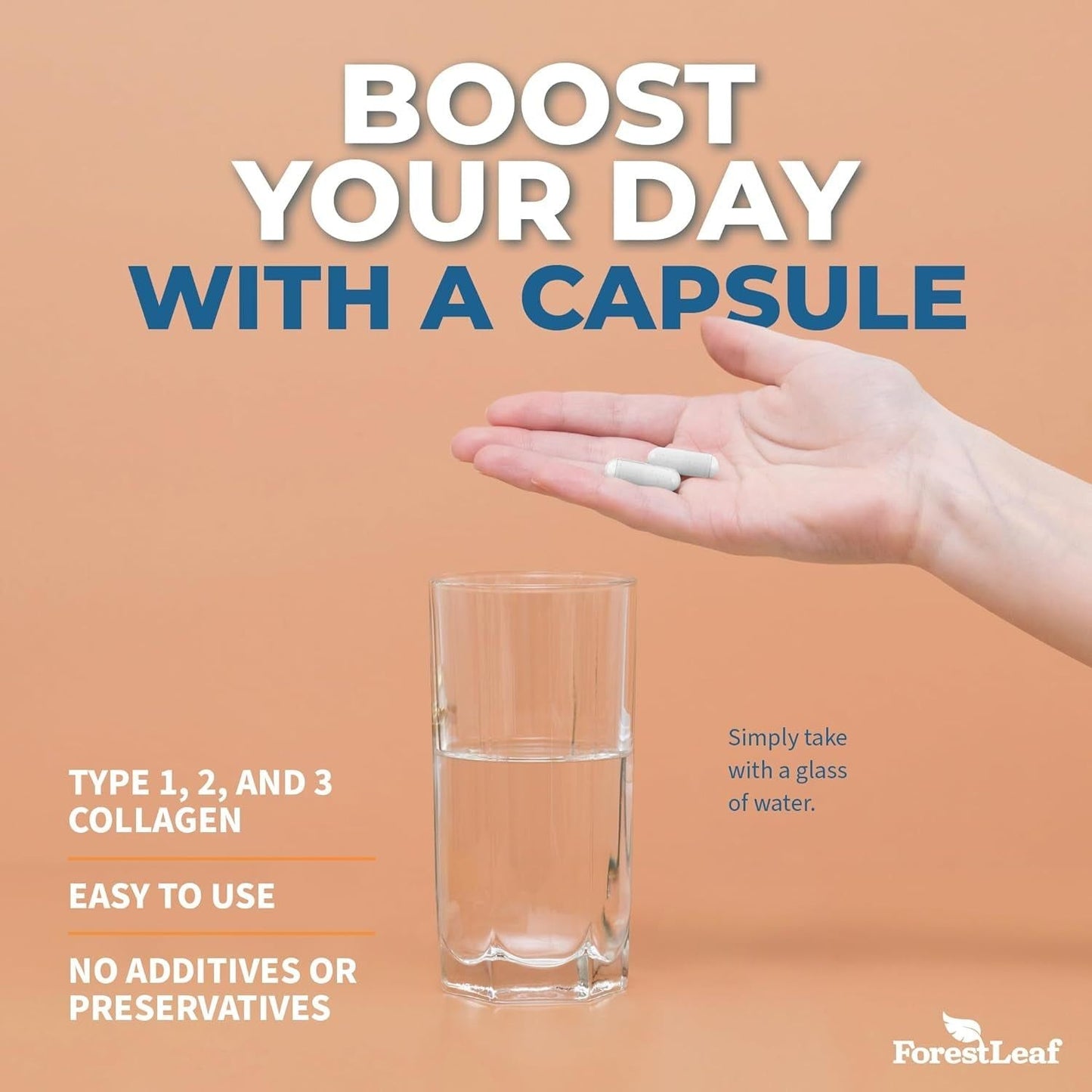Premium Collagen Supplement - 120 Capsules with Vitamin C